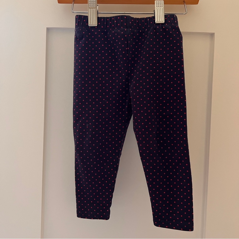 Ralph Lauren Baby Girl Navy and Red Polka Dot Leggings Pants 12 months